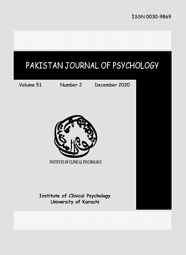 					View Vol. 51 No. 2 (2020): Pakistan Journal of Psychology
				